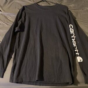 Carhartt Black Long Sleeve Tee with White Sleeve Logo